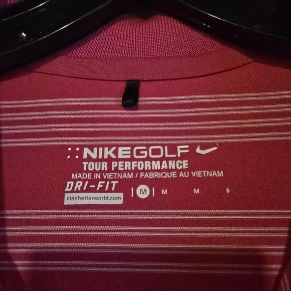 Nike Women's Fuchsia Striped Button Down Shirt - Picture 2 of 3